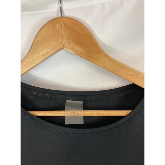 Calia Mixed Media Short Sleeve Black Top size small - Picture 4 of 7